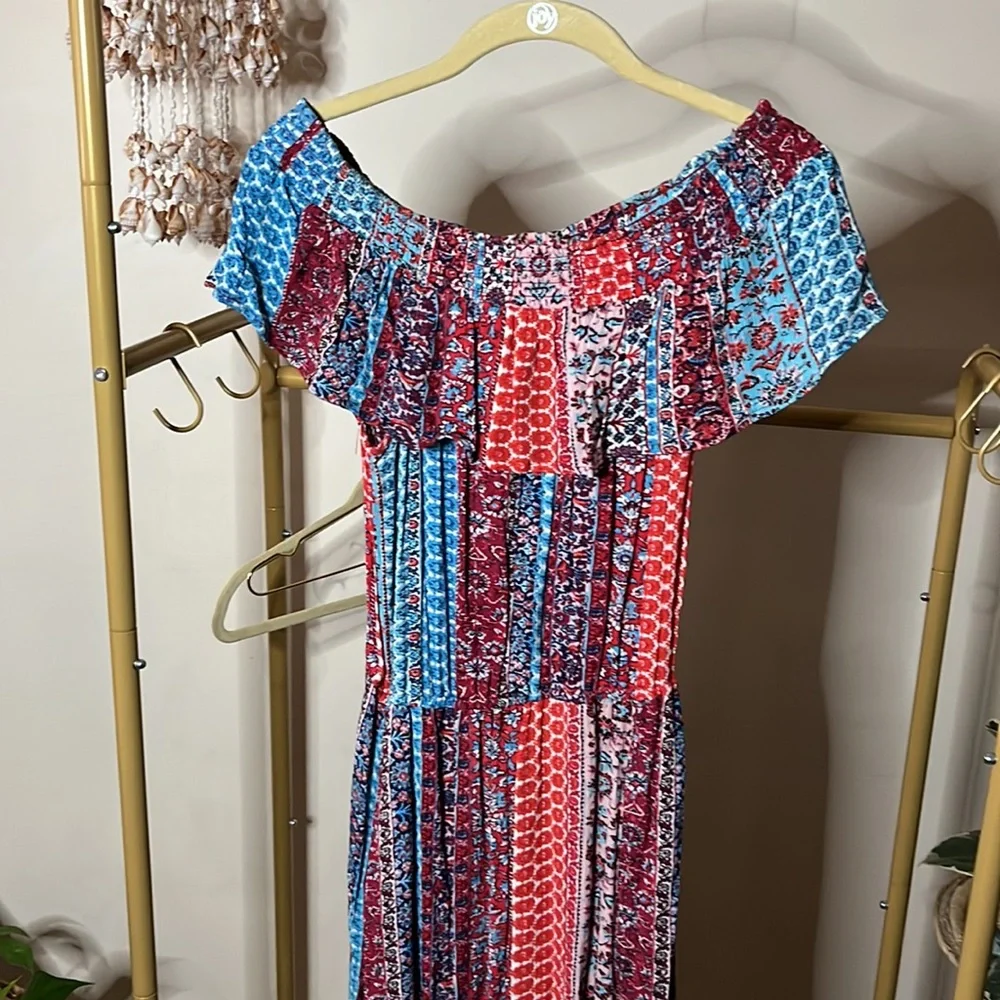 💎Red & Blue Floral Maxi - Picture 5 of 10